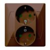 AKCENT Gniazdo podwójne z uziemieniem schuko z przesłonami torów prądowych brązowy GP-2ASP/24 OSPEL