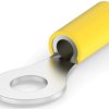 Insulated ring cable lug, 2.62-6.64 mm², AWG 12 to 10, 6.35 mm, M6, yellow, 2-34855-1