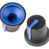 Pokrętło potencjometru oś: 6mm średnica: 16.8mm Wielowypustowe Czarny RS PRO