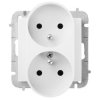 SANTRA gniazdo 2x2P+Z modułowe bez ramki podtynkowe biały 4143-10