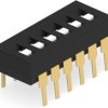 DIP switche, Off-On, 6 pole, straight, 1 A/5 VDC, 1-1825002-0