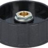 Rotary knob, 6 mm, plastic, black, Ø 50 mm, H 15 mm, A2550060
