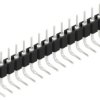 Pin header, 15 pole, pitch 2.54 mm, angled, black, 10043009