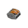Szybkozłączka z dźwignią 3x 0,08-4mm2 jasnoszary 222-413 /opak.50szt./