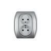 TREND Gniazdo podwójne z uziemieniem (przesłony torów prądowych) srebrny 5GP-2zp KARLIK