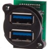 Złącze USB A Montaż na panelu Żeński 3.0 2-portowe