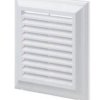 Kratka wentylacyjna 140x140mm z siatką i kołnierzem prostokątnym 100x100mm brąz EL140ABR