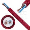 Przewód prądowy H03VV-F / OMY 300V 2x0,75 kabel w oplocie czerwony moher linka