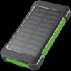PA0303 Powerbank, LiPo, 8000 mAh, 2x USB-A, Solar, schwarz/grün