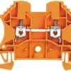 Through terminal block, screw connection, 0.5-4.0 mm², 2 pole, 24 A, 6 kV, orange, 1020060000