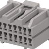 Socket, unequipped, 16 pole, straight, 2 rows, gray, 174514-6