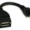 Adapter USB mikro wtyk / USB A gniazdo host OTG kątowy