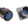 Złącze; C06/5p; 5 torów; lutowany; 0,5mm2; 8mm; gniazdo na przewód + wtyk na panel; 16mm; szary; niebieski; 5A; Connfly; RoHS