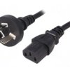 SN27-3/07/1.5BK Kabel: 3x0,75mm2, AS/NZS 3112 (I) wtyk,IEC C13 żeński, 1,5m