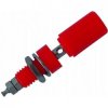 Gniazdo głośnikowe bananowe 4mm zakręcane czerwone