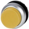 Pushbutton, illuminable, groping, waistband round, yellow, front ring silver gray, mounting Ø 22.5 mm, 216971