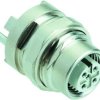 Socket, 5 pole, solder cup, screw locking, straight, 21033412505