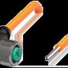 Sensor actuator cable, M12 cable socket, angled, A to open end, 4 pole, 2 m, POC, orange, 4 A, 233485