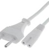 Kabel 2x0,75mm2 CEE 7/16 (C) wtyk, IEC C7 żeński PVC 3m biały 93987