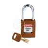 Kłódka LOTO SafeKey nylonowa, szekla stalowa 38 mm, brązowa, 150275
