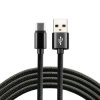 Kabel przewód pleciony USB - USB-C / Typ-C everActive CBB-2CB 200cm z obsługą szybkiego ładowania do 3A czarny
