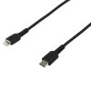 Kabel USB Złącze A USB C Złącze B Lightning dł. 2m Wytrzymały kabel Apple Lightning USB 2.0 kolor: Czarny