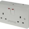 Gniazdo wtykowe Typ G - brytyjski Montaż wpuszczany MK Electric ścieżki: podwójne z przełącznikiem 13A