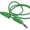 Przewód pomiarowy; 22.100.050.4; 2x wtyk bananowy; 4mm; 0,5m; PVC; 0,75mm2; zielony; 15A; 60V; mosiądz niklowany; Amass; 3.106