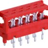 Pin header, 10 pole, pitch 1.27 mm, straight, red, 8-215570-0