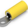 Insulated ring cable lug, 2.62-6.64 mm², AWG 12 to 10, 3.68 mm, yellow, 34852