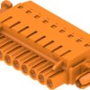 Socket header, 9 pole, pitch 5.08 mm, straight, orange, 1353220000