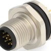 Circular connector, 12 pole, solder connection, screw locking, straight, T4140012121-000