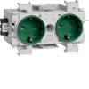 Gniazdo Schuko 2-kr wtyk zacisk.mont.front ziel GS20016029