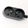 Gniazdo przenośne dwukrotne 16A 2P+Z 250V czarne GN-270