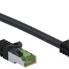 Patch cable, RJ45 plug, straight to RJ45 plug, straight, Cat 8.1, S/FTP, LSZH, 0.25 m, black, 61091