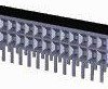Socket header, 40 pole, pitch 2.54 mm, angled, black, 2-535512-5