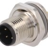 Złącze okrągłe M12 męskie proste montaż THT 4pin 250V T4140012041-000