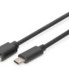 USB 2.0 connection cable, USB plug type C to USB plug type A, 1 m, black, DB-300136-010-S