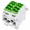 Blok rozdzielczy odgałęźny podwójny Al/Cu (max. 2x 25mm2) na szynę TH35 zielony SCB 25-2 SIMBLOCK SIMET