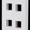 1309172402KE Keystone wall outlet US-style 4 port unequipped pure white