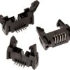 Pin header with long lever, 50 pole, pitch 2.54 mm, angled, black, 61205022921
