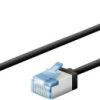 Ultra-elastyczny CAT 6A kabel krosowy, slim, U/FTP, czarny - Długość kabla 7.5 m