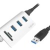 Hub USB, USB A gniazdo x3, USB A wtyk, USB B micro gniazdo CR0045