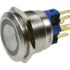 Przełącznik; przyciskowy; GQ22-11E/B/24V/S; ON-(OFF)+OFF-(ON); 2 tory; podświetlenie LED 24V; niebieski; ring; monostabilny; na