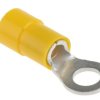 Zacisk oczkowy rozmiar przewodu 6mm² Ø , M5 izolowany średnica wew 5.3mm Żółty RS PRO