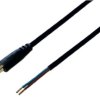 DC connection cable, 500 mm, black, coupling 2.1 x 5.5 mm, straight to open end, 075183