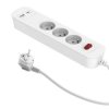 Przedłużacz szybkoładujący PD20 3-gniazdowy z wyłącznikiem + 2x USB (A+C) 1,4m SQUALL, biały / 34096