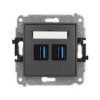 ICON Gniazdo podwójne 2xUSB A-A 3.0 grafitowy mat 28IGUSB-6 KARLIK