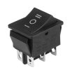 Włącznik chwilowy czarny rocker I-O-II C1570 3566