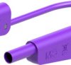 Measuring lead with (4 mm lamella plug, straight) to (4 mm lamella plug, straight), 750 mm, purple, PVC, 1.0 mm², CAT II, CAT II
